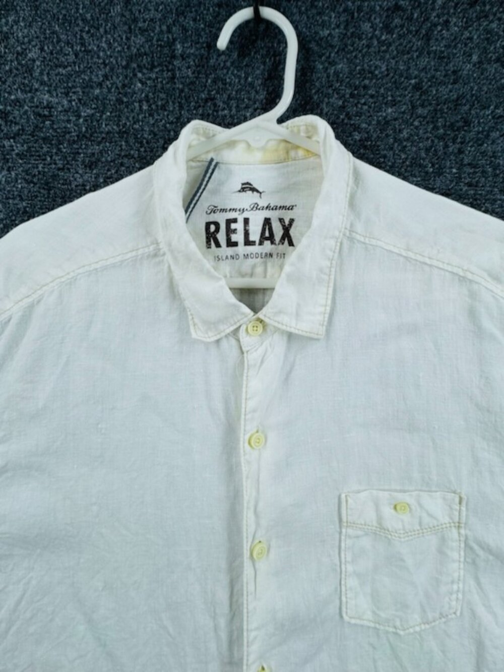 Tommy Bahama Relax White XL Long Sleeve Beach Shirt Hawaiian Button Up Casual